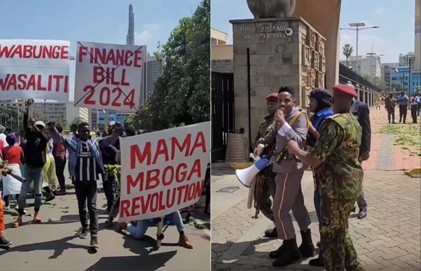 Eric Omondi arrested while leading protests against Finance Bill 2024 outside Parliament