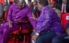 The Central Organisation of Trade Unions (COTU) Secretary General Francis Atwoli and President William Ruto. PHOTO/@AtwoliDza/X