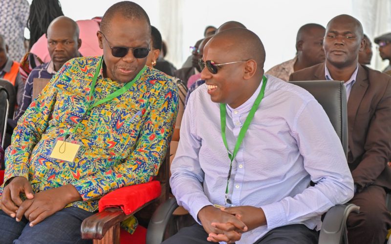National Assembly Majority Leader and Kikuyu Member of Parliament (MP) Kimani Ichung'wah at Kugisingisi SDA grounds in Kuria West on Saturday, June 15, 2024.