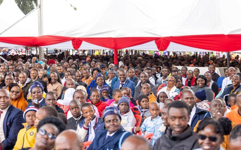 Congregants at ACK Diocese of Nyahururu, Laikipia County. PHOTO/@WilliamsRuto/X