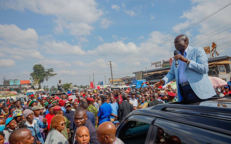 DP Rigathi Gachagua engages with the people of Kenol Town, Murang'a County. PHOTO/@rigathi/X