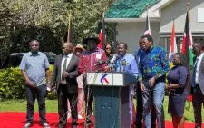 Wiper Leader Kalonzo Musyoka addressing a press conference on Friday, June 13, 2024. PHOTO/@Naomikibandi/X