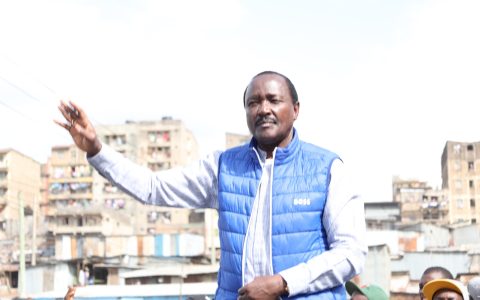Wiper Leader Kalonzo Musyoka in Mathare on June 19, 2024. PHOTO/@skmusyoka/X