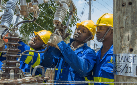 Kenya Power workers. PHOTO/@KenyaPower/X