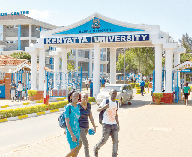 Kenyatta University students during a past reporting day. PHOTO/Print