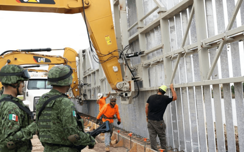 Mexico Begins Constructing Wall To Keep Illegal Immigrants From Coming Back. PHOTO/@TheBabylonBee/X