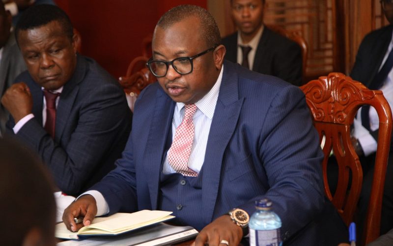 Principal Secretary for the State Department for Housing and Urban Development Charles Hinga appearing before a Parliamentary Committee on June 4, 2024. PHOTO/Parliament of Kenya/Facebook
