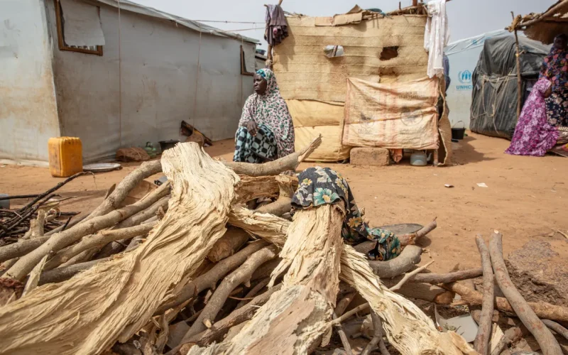 Burkinabé Miriam outside her shelter/ PHOTO/@Ingebjorg Karstad/ALjazeera