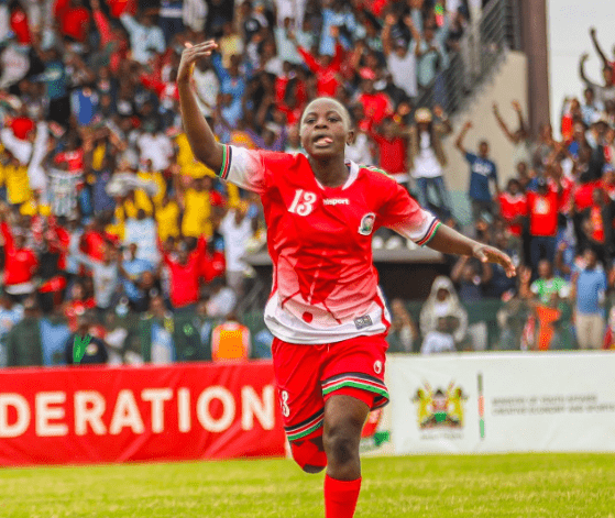 Junior Starlets' Valerie Nekesa celebrates after scoring against Burundi in the FIFA U-17 World Cup Qualifier. PHOTO/@StarletsKE/X