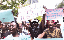 Youths affiliated to churches in Nairobi march in the central business district protesting over the proposed Finance Bill 2024/25.