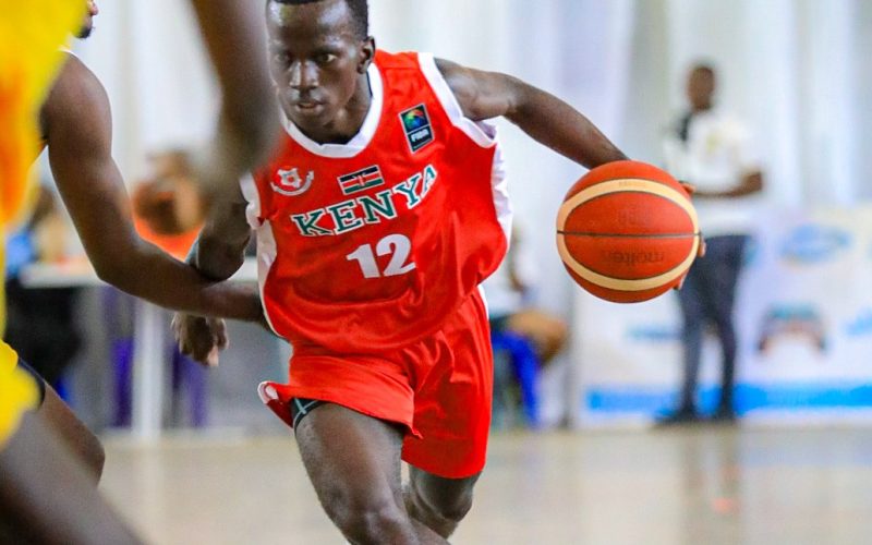 Kenya in action against Rwanda. PHOTO/@FubaBasketball/X