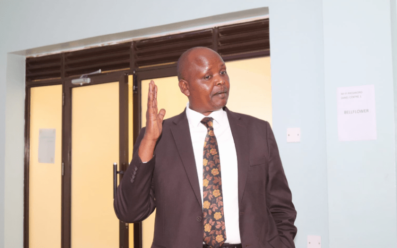 Chief Conservator of Forests Alex Lemarkoko speaks during a meeting in Naivasha on Wednesday, June 12, 2024. PHOTO/@KeForestService/X