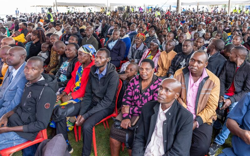 Congregants at Africa Gospel Church in Chebango, Bomet County where President William Ruto was in attendance. PHOTO/@WilliamsRuto/X