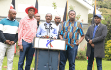 Azimio leaders speaking during their presser on Friday, July 19 2024. PHOTO/@skmusyoka/X