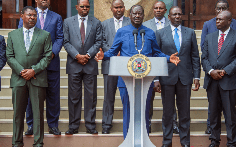 Opposition leader Raila Odinga speaking on Tuesday, July 9, 2024 at KICC after President William Ruto assented the Independent Electoral and Boundaries Commission (IEBC) (Amendment) Bill, 2024 into law. PHOTO/@RailaOdinga/X