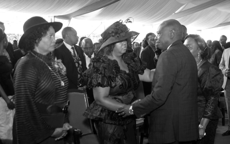 DP Rigathi Gachagua and Rev Kathy Kiuna at Bishop Allan Kiuna's funeral service. PHOTO/@jcckenya/Instagram