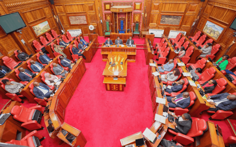 Officials from the Media Council of Kenya, the Kenya Union of Journalists (KUJ) and the Kenya Parliamentary Journalists Association (KPJA) attended a meeting in Parliament on July 17, 2024. PHOTO/@HonWetangula/X