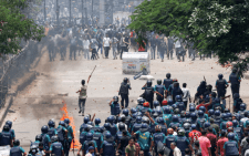 Anti-quota supporters clash with police and Awami League supporters at the Rampura area in Dhaka, Bangladesh, on July 18, 2024.