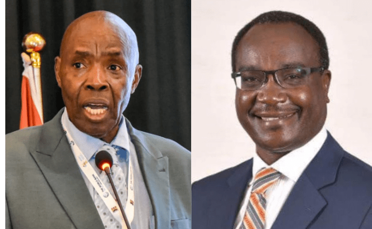 A photo collage of Former Education Cabinet Secretary Ezekiel Machogu and nominated Lawyer Julius Migosi Ogamba. PHOTO/@machoguezekiel/X and Internet