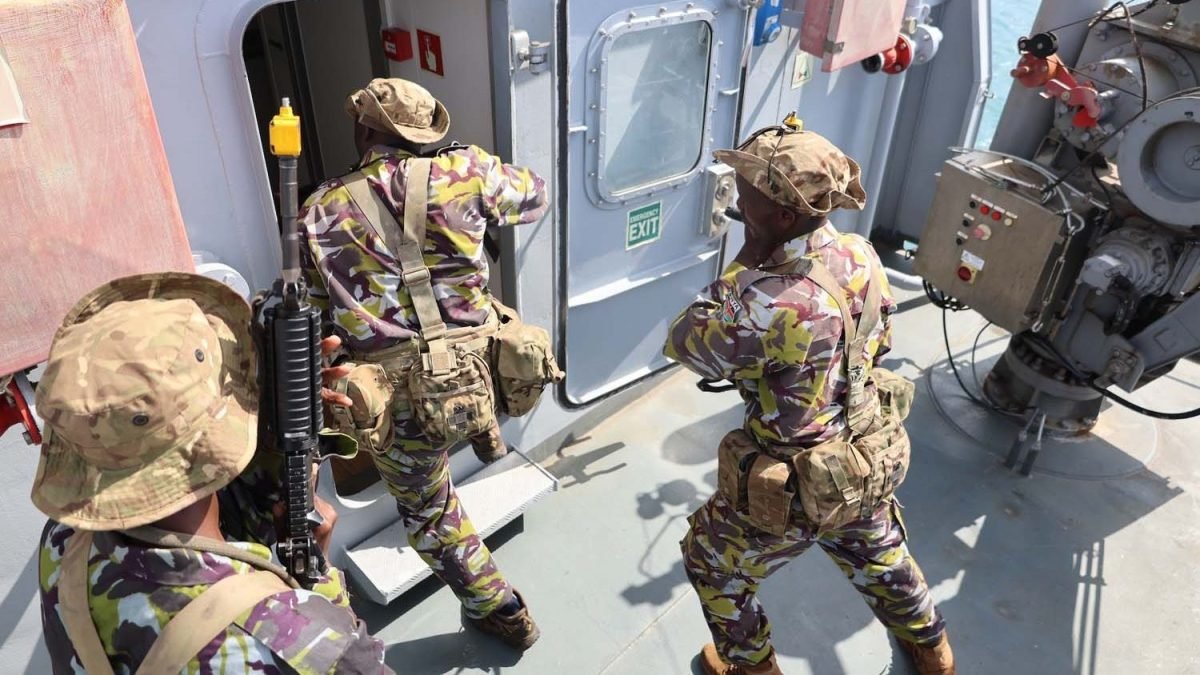 Kenyan Marine Commando Unit during a training exercise on Tuesday July 30, 2024. PHOTO/@RoyalMarines/X