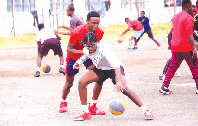 An afro basketball match. PHOTO/PRINT.