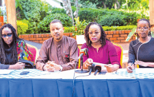 From left: Independent Medico Legal Unit executive director Wangechi Grace, Amnesty International Kenya executive director Irungu Houghton, Medics for Kenya representative Amakove Wala and Law Society of Kenya member Gloria Kimani speak yesterday on the recent protests at Ufungamano House in Nairobi. PHOTO/Kenna CLAUDE