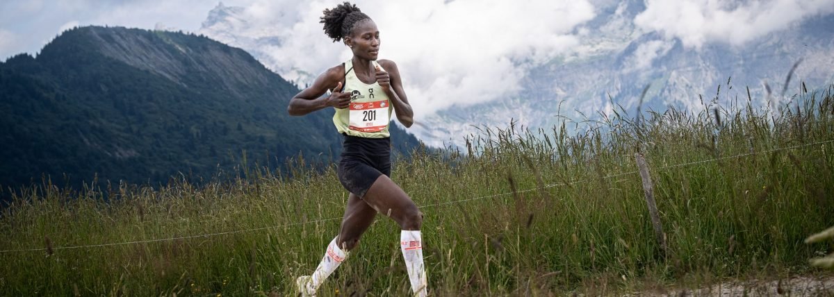 Joyce Njeru on her way to a win at La Montee du Nid d’Aigle. PHOTO/Marco Gulberti for World Athletics