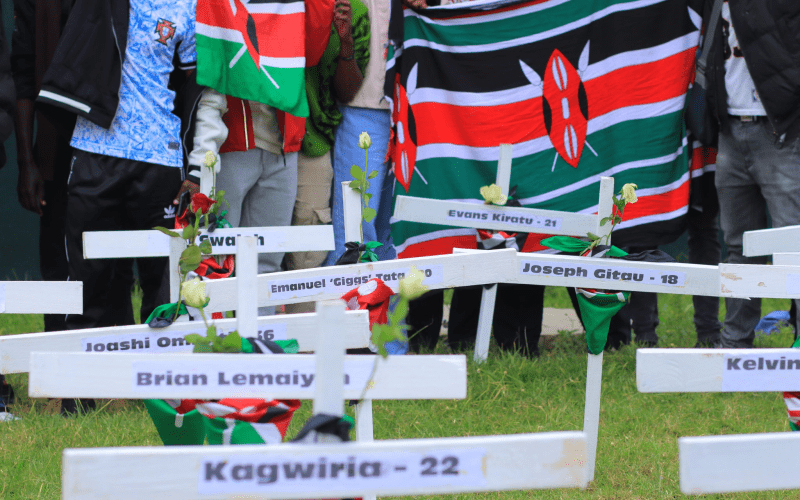 Cross with names of slain protesters PHOTO/#Uhuru Park/X