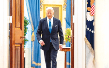US President Joe Biden arrives for a news conference at the White House after the supreme court’s ruling on charges against his predecesor Donald Trump that he sought to subvert the 2020 election. PHOTO/PRINT
