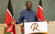 Raila Odinga during a past press briefing. PHOTO/@RailaOdinga/X