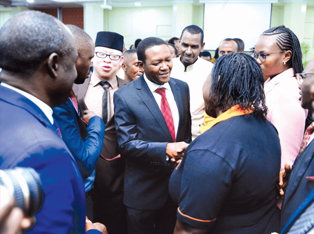 Labour CS Alfred Mutua engages with private workers’ recruitment agencies at KICC on Wednesday. PHOTO/Cynythia Atuo