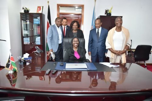 Professor Margret Hutchinson after assuming office as UON VC. PHOTO/@Uonbi