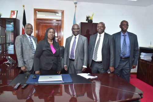 Professor Margret Hutchinson poses for a photo office with UoN's Council. PHOTO/@Uonbi