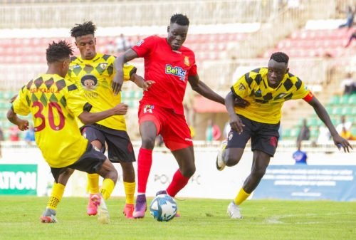 Kenya Police in CAF CC action against Ethiopia's Coffee FC. PHOTO/https://web.facebook.com/kenyapolicefc