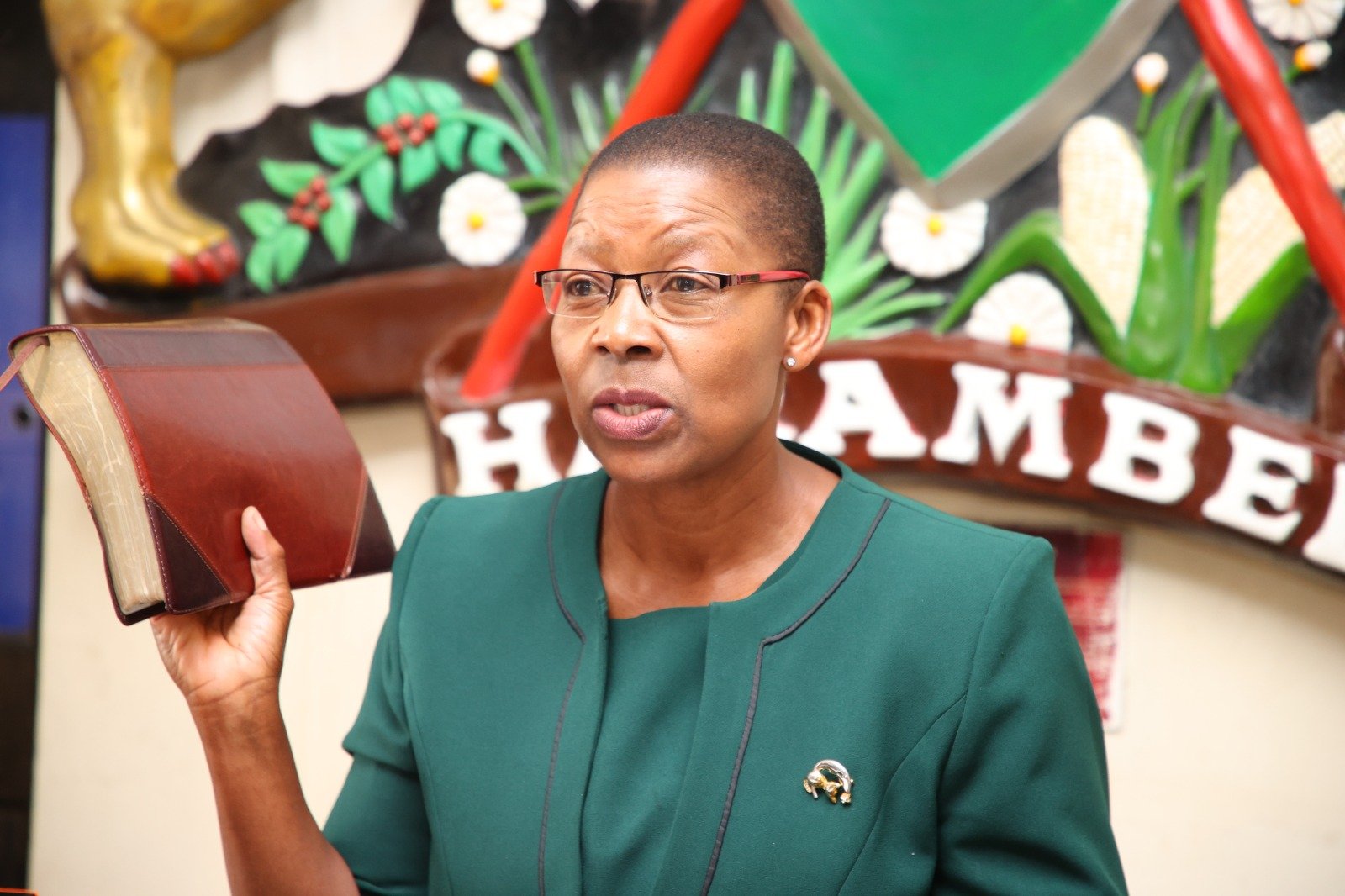 Attorney General Dorcas Oduor taking oath as as a Commissioner of the Judicial Service Commission (JSC). PHOTO/https://www.facebook.com/CJKoome