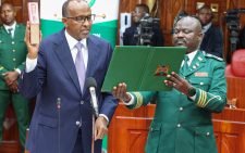 Ministry of Environment, Climate Change and Forestry Cabinet nominee Aden Duale taking oath when he appeared before parliament for vetting on Friday, August, 2, 2024. PHOTO/@NAssemblyKE/X