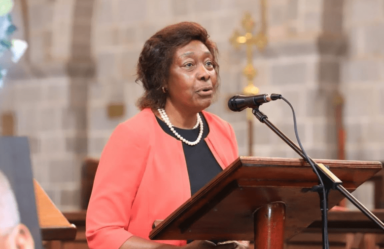 Former Kitui Gov Charity Ngilu addressing the media. Photo: Citizen Digital