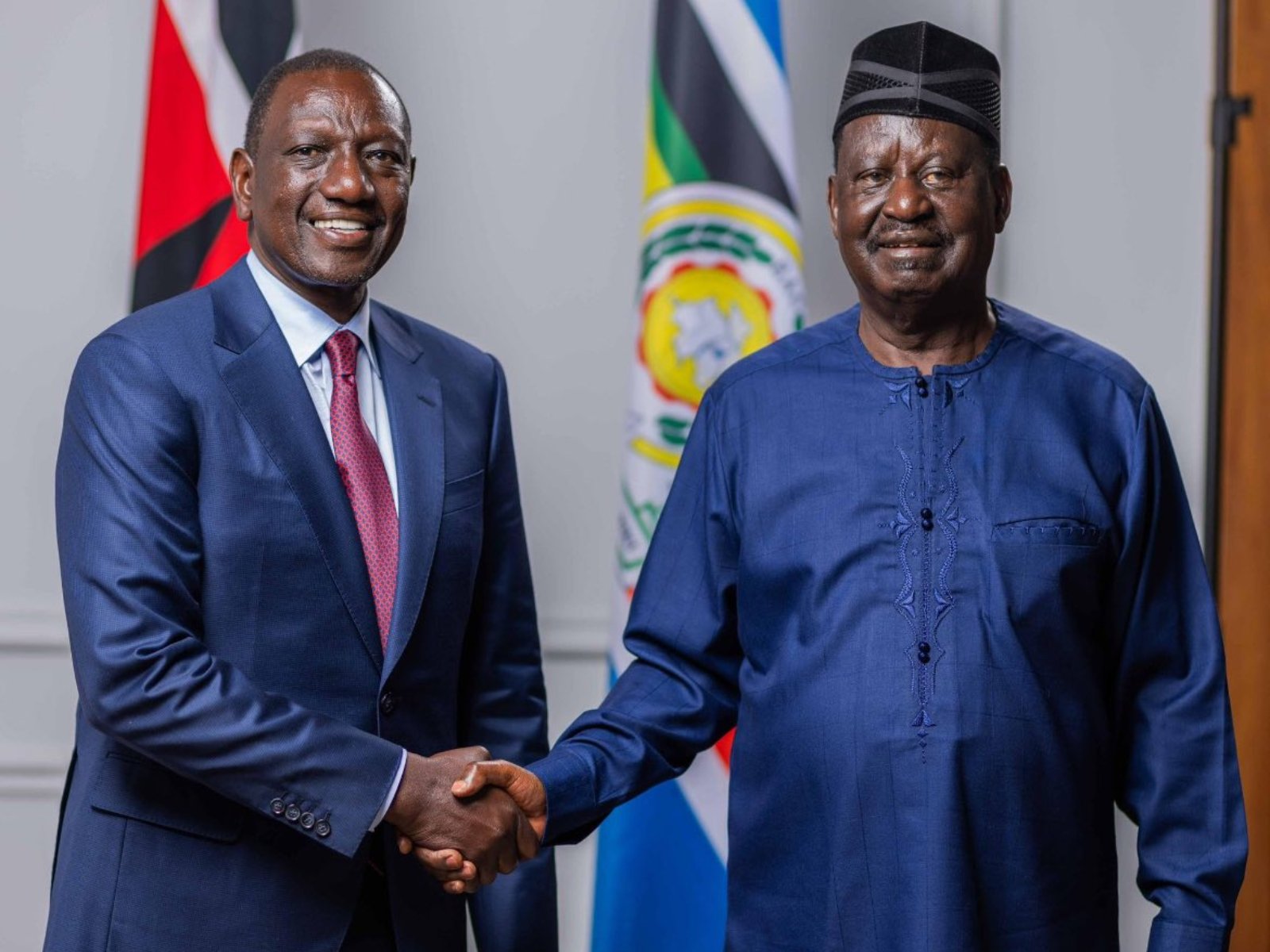 President William Ruto and Raila Odinga. PHOTO/@HusseinMohamedg/X