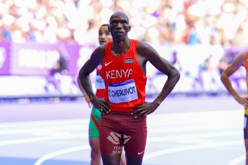 Timothy Cheruiyot competes at the 2024 Olympic Games.