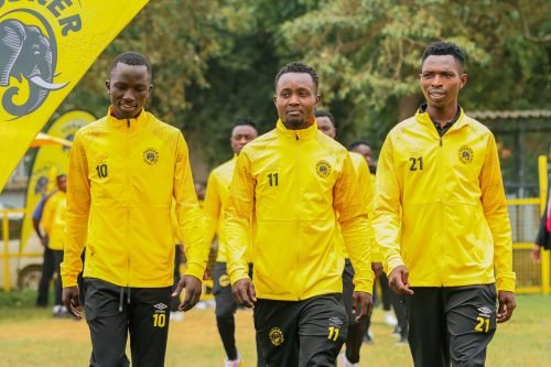 Tusker FC players during the unveiling of new jersey ceremony.