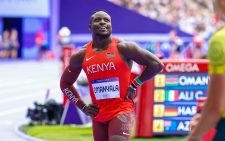 Ferdinand Omanyala in Olympic action in Paris, France.