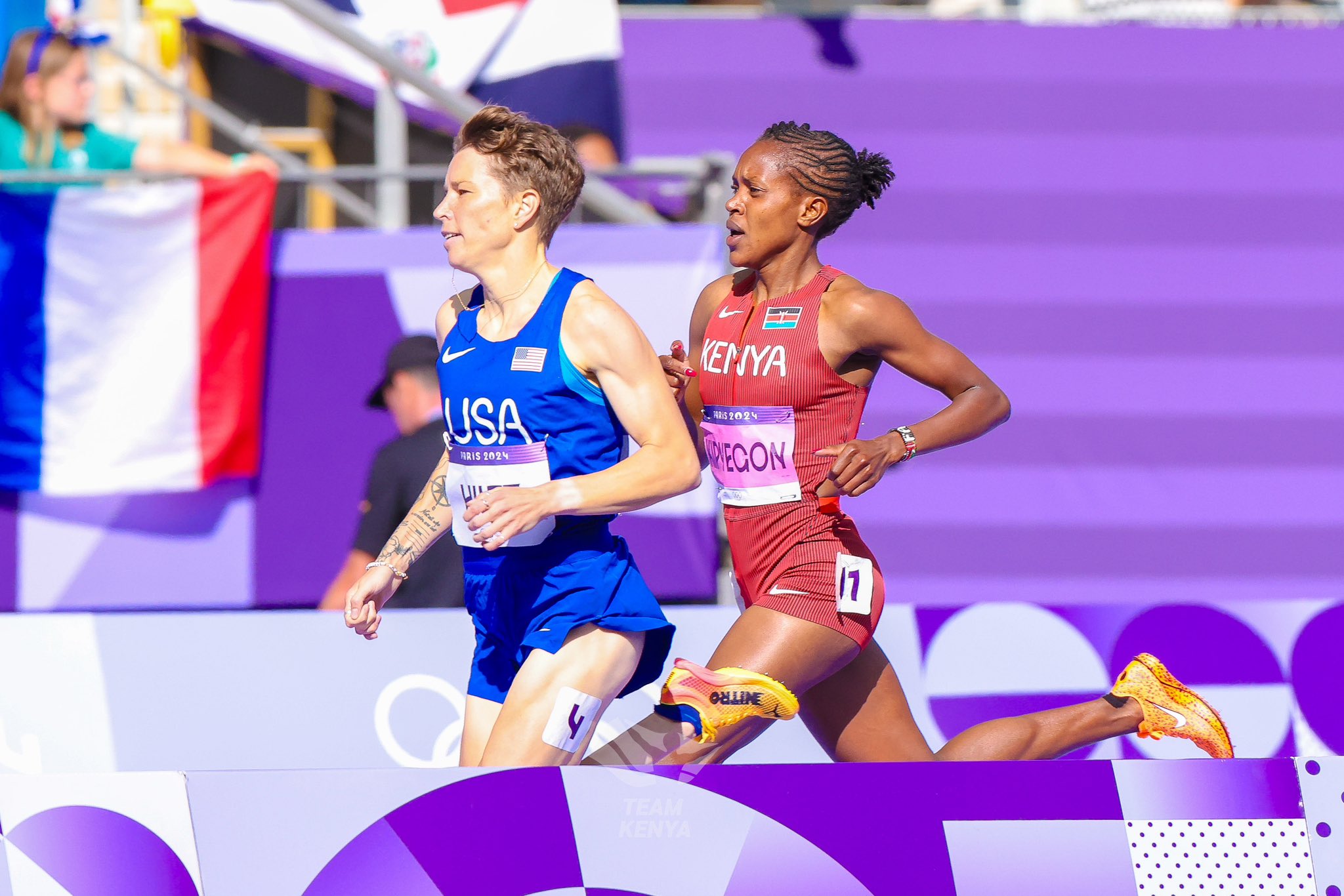 Faith Kipyegon in Paris Olympic Games action. PHOTO/@OlympicsKe/X