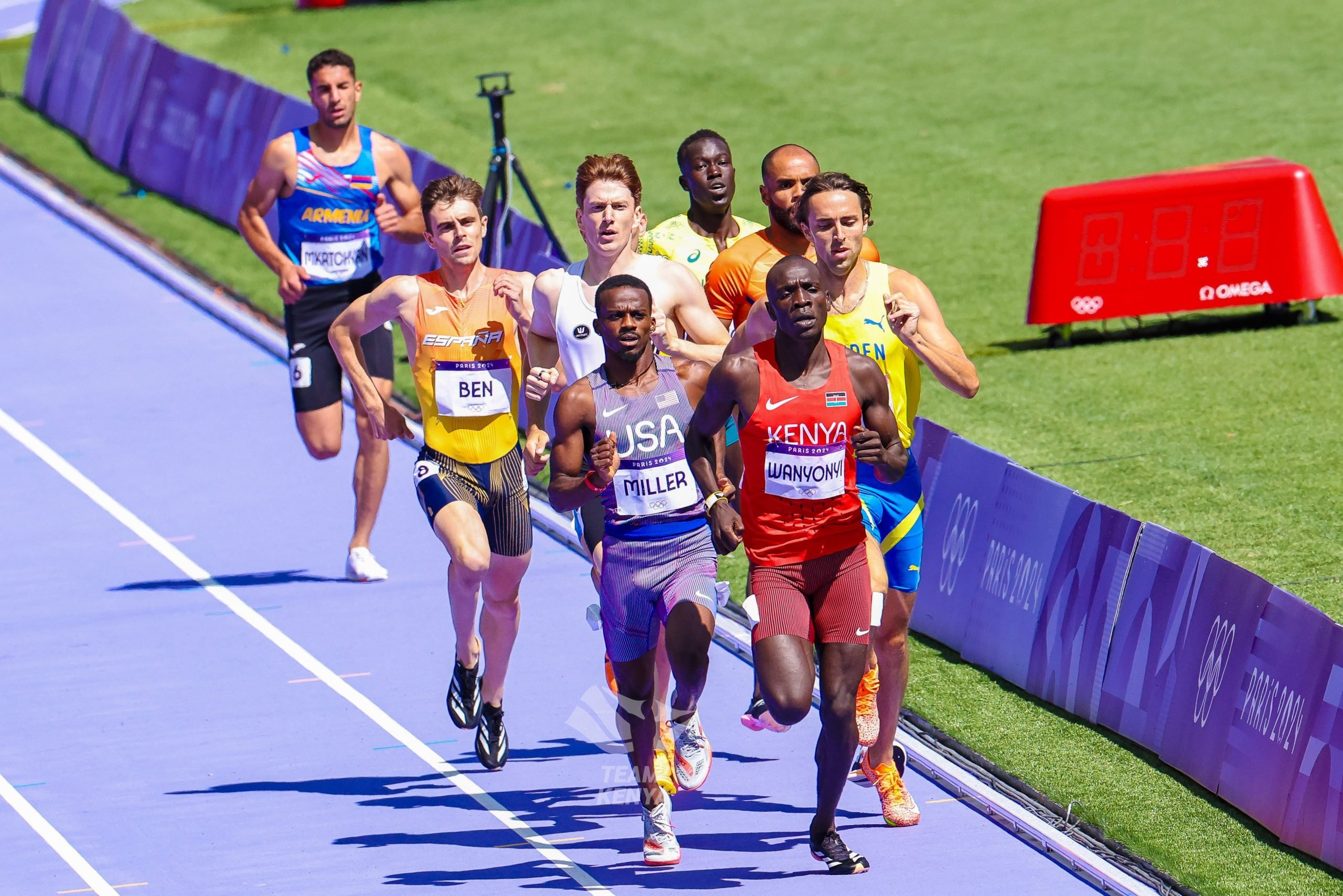 Emmanuel Wanyonyi in the Olympic Games 800m semi-final. PHOTO/@OlympicsKe/X