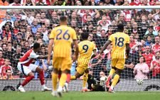 Brighton vs Arsenal in a Premier League action at the Emirates Stadium. PHOTO/@premierleague/X