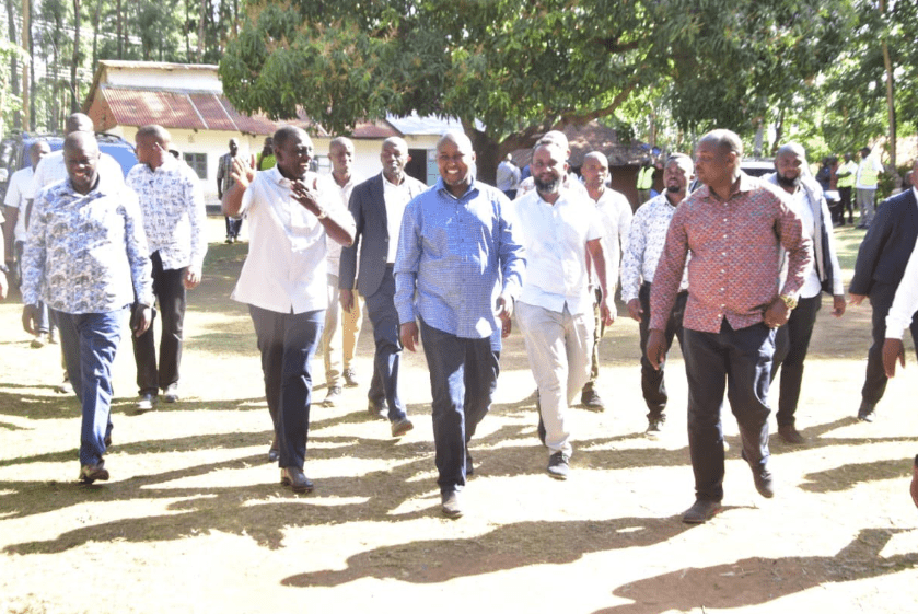 President William Ruto, Deputy President Rigathi Gachagua and Suna East MP Junet Mohamed touring Suna East Constituency, Migori County on Wednesday, August 28, 2024. PHOTO/@JunetMohamed/X