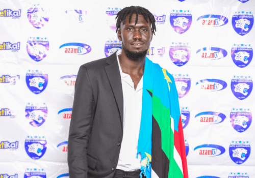  South Sudan national team Captain Peter Maker Manyang Mabok unveiled as AFC Leopards player on Wednesday, August 21, 2024. PHOTO/https://www.facebook.com/afcleopardssc