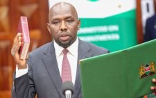 Sports CS nominee Kipchumba Murkomen taking oath during his vetting on Saturday, August 3, 2024. PHOTO/@NAssemblyKE/X