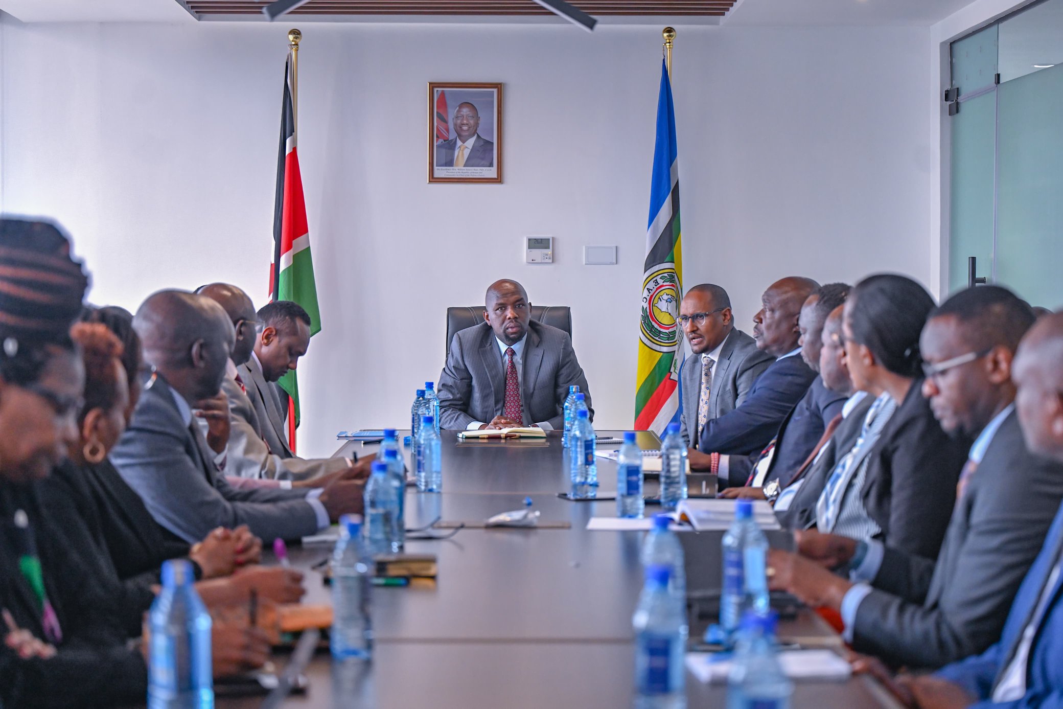 Sports CS Kipchumba Murkomen during his inaugural meeting with the ministry leadership on Wednesday, August 14, 2024. PHOTO/@kipmurkomen/X