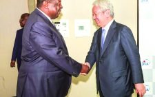 Prime Cabinet Secretary and Cabinet Secretary for Foreign and Diaspora Affairs Musalia W Mudavadi after holding a meeting with Dr. Akihiko Tanaka, President, JICA.PHOTO/Print