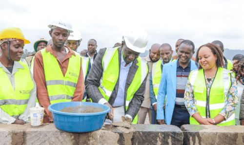 President William Ruto and Kirinyaga Governor Anne Waiguru during the launch of the Sagana Industrial City